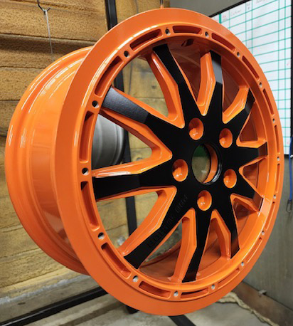 powder coated wheel orange